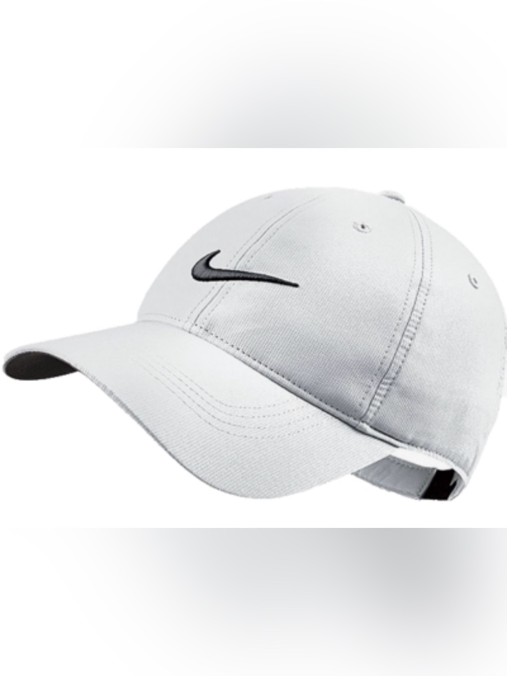 Nike White Cap with Black Swoosh Logo